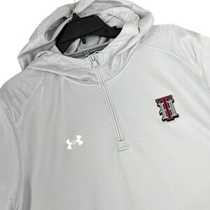 Texas Tech Red Raiders Under Armour Quarter Zip Hoodie Pullover Grey XL Mens